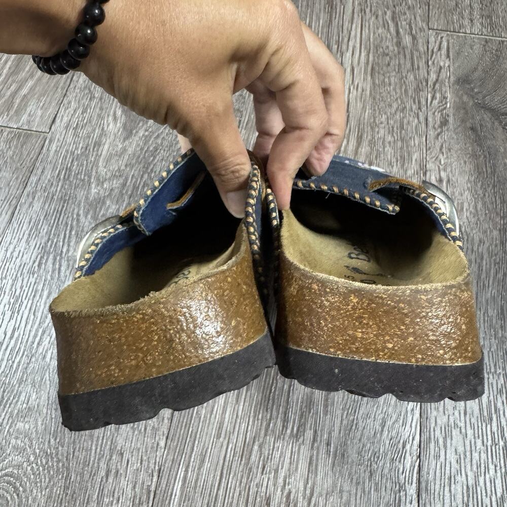 Betula by Birkenstock Floral Embroidered Canvas Clogs Mules Navy EU 36 W 5 - Picture 7 of 13